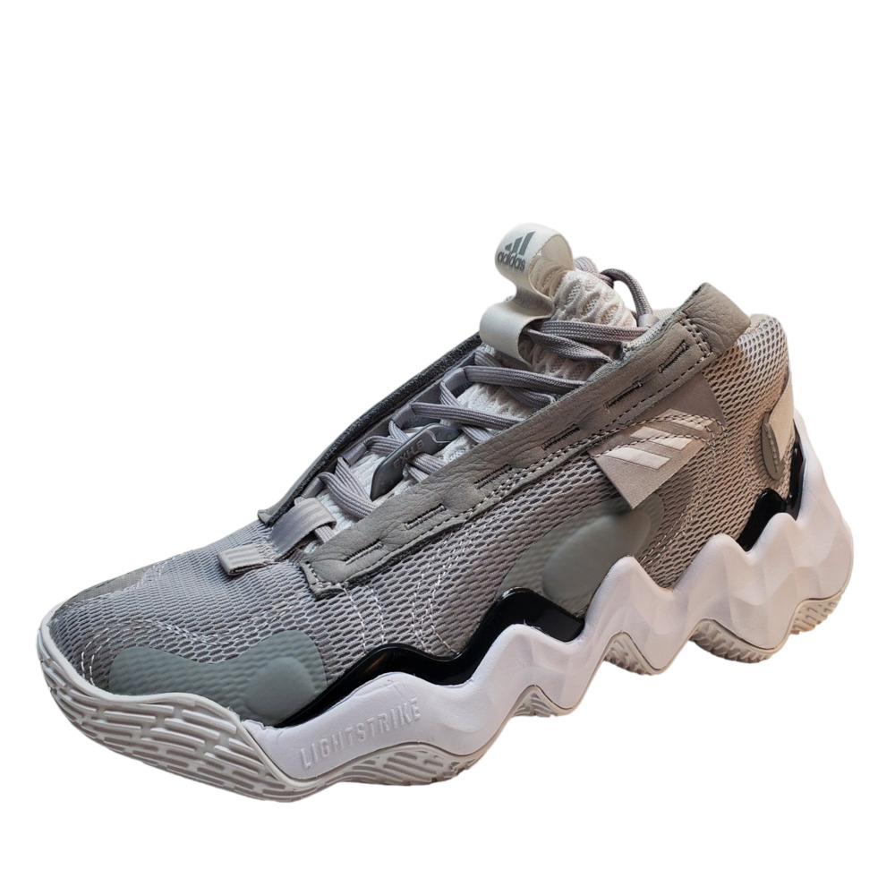 Adidas Womens  Athletic Sneakers Exhibit B Mid Basketball Shoes Grey Whi…